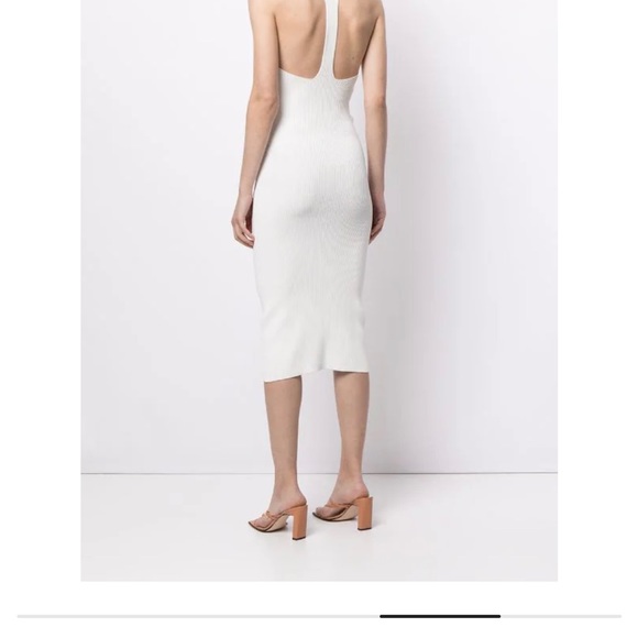 Dion Lee lustrate fork dress, cut-out detail. Ivory - Picture 4 of 8